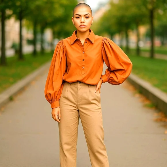 Harshman Lois Popover Shirt XS Persimmon NWT - Picture 1 of 8